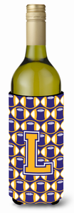 Monogram Letter Football Wine Bottle Hugger - 638508037084