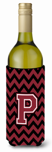 Monogram Letter Chevron Wine Bottle Hugger - 638508016102