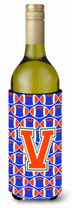 Monogram Letter Football Wine Bottle Hugger - 638508052247
