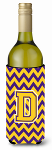 Monogram Letter Chevron Wine Bottle Hugger - 638508007308
