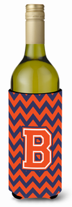 Monogram Letter Chevron Wine Bottle Hugger - 638508008060