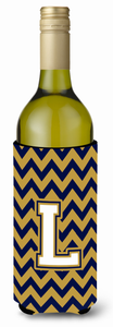 Monogram Letter Chevron Wine Bottle Hugger - 638508031624