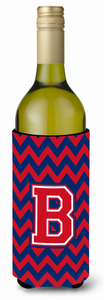 Monogram Letter Chevron Wine Bottle Hugger - 638508017529