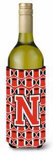 Monogram Letter Football Wine Bottle Hugger - 638508039446
