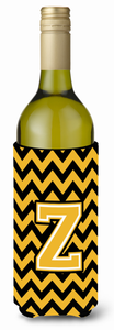Monogram Letter Chevron Wine Bottle Hugger - 638508016980