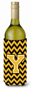 Monogram Letter Chevron Wine Bottle Hugger - 638508016973