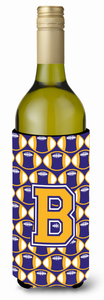Monogram Letter Football Wine Bottle Hugger - 638508036988
