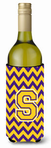 Monogram Letter Chevron Wine Bottle Hugger - 638508007452