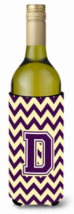 Monogram Letter Chevron Wine Bottle Hugger - 638508032324