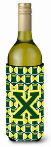 Monogram Letter Football Wine Bottle Hugger - 638508046024