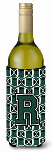 Monogram Letter Football Wine Bottle Hugger - 638508042606