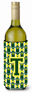 Monogram Letter Football Wine Bottle Hugger - 638508045980