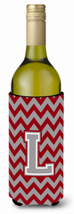 Monogram Letter Chevron Wine Bottle Hugger - 638508008947