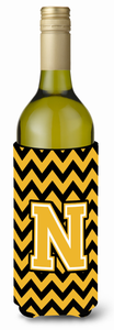 Monogram Letter Chevron Wine Bottle Hugger - 638508016867