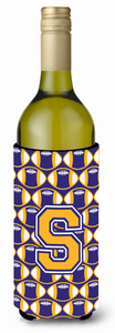 Monogram Letter Football Wine Bottle Hugger - 638508037152