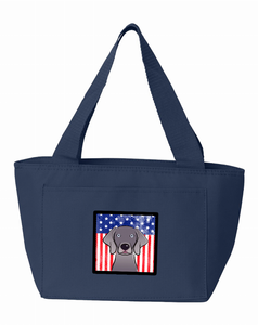 American Flag and Weimaraner Lunch Bag - 638508864451