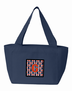 Letter G Football Orange, Blue and white Lunch Bag - 638508863706