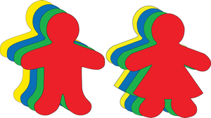 Kid Shape Set Assorted Color Large Cut-Outs - 098497084948