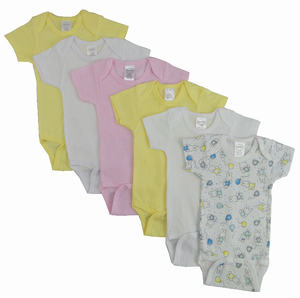Bambini Pastel Girls Short Sleeve 6 Pack - 763276254279