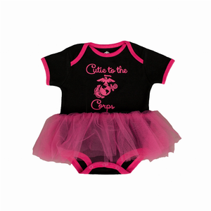 Marine "Cutie to the Corps" Tutu Baby Bodysuit - 659246501248