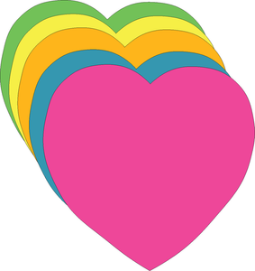 Heart Bright Neon Assorted Color Small Cut-Outs - 098497064025