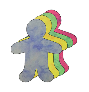 Person Large Marble Assorted Color Cut-Outs - 098497018042
