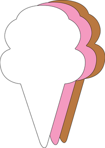 Small Neapolitan Ice Cream Cone Tri- Color Creative Cut-Outs - 098497085495