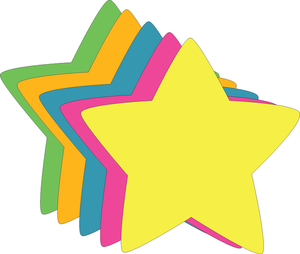 Star Bright Neon Assorted Color Small Cut-Outs - 098497064261