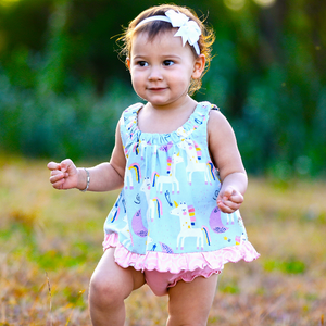 AnnLoren Baby and Big Girls Unicorn Swing Tank Top Spring Summer Separates - 633632264313