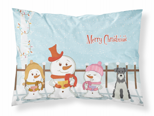 Carolines Treasures, Inc Merry Christmas Carolers Dog Fabric Standard Pillowcase, White, Moisture Wicking Christmas Joy
