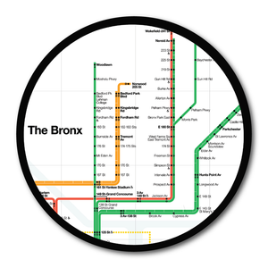 Courtside Market The Bronx Subway Map Circular Wood Decor - 840305860165