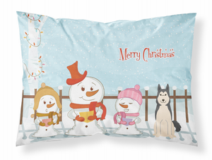 Carolines Treasures, Inc Merry Christmas Carolers Dog Fabric Standard Pillowcase, White, Holiday Stars, Moisture Wicking