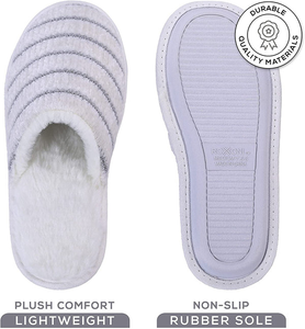 ROXONI Women Slipper Cozy Memory Foam, Indoor Outdoor Rubber Sole - 491089957669