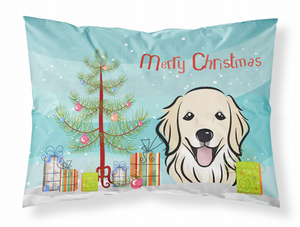 Carolines Treasures, Inc Christmas Tree and Dog Fabric Standard Pillowcase, White with Artwork, Moisture Wicking Material Printed