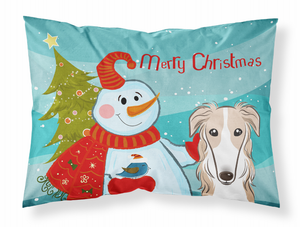 Snowman with Dog Fabric Standard Pillowcase - 638508136152