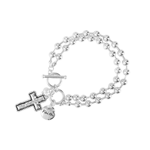 Bracelet Cross Silver Toggle - 603799624176