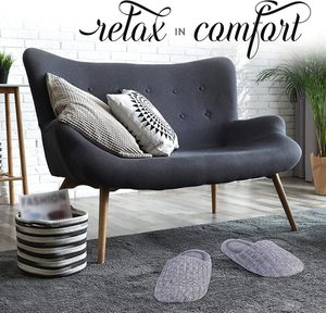 Roxoni Women's Cozy Knit Memory Foam Slippers, Fleece Lined, Indoor Outdoor Rubber Sole - 491089952227