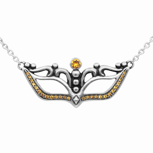 Topaz Masquerade Mask Necklace - 734130261191