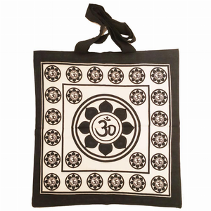 Aum Sanskrit Symbol Lotus Chakra Tie Dye Market Tote Bag Canvas Graphic - 005372647506