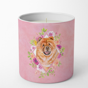 Dog 10 oz Flowers Decorative Soy Candle - 194030335567