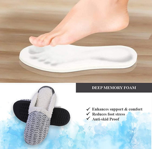 Roxoni Memory Foam Slippers for Women - Fuzzy Cozy Indoor/Outdoor Slides - Fluffy Slip On Shoes Womens House Slippers with Plush Heels and Anti-Skid Rubber Sole - 049108917627