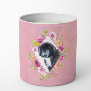 Dog 10 oz Flowers Decorative Soy Candle - 194030335895