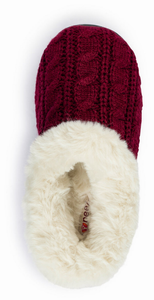 Pupeez Girls Cable Knit Slippers Fleece Lined House Shoe - 049108256238