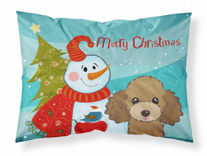 Carolines Treasures Snowman with Dog Standard Pillowcase, White, Soft Moisture-Wicking Fabric for Comfortable Sleep