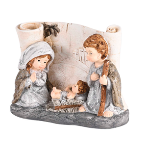 Nativity Holy Family On Scroll City 3.5H - 603799667036