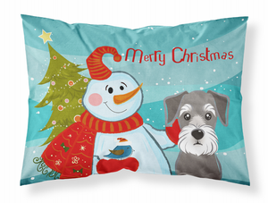 Snowman with Dog Fabric Standard Pillowcase - 638508135933