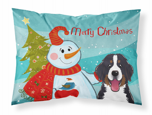 Snowman with Dog Fabric Standard Pillowcase - 638508136244