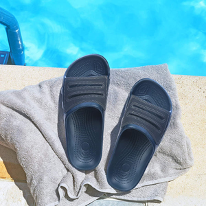 Roxoni Slide Sandals for Men | Open Toe Slip-On | Waterproof Rubber for Beach, Pool, Gym, Travel Wear - 049108987082