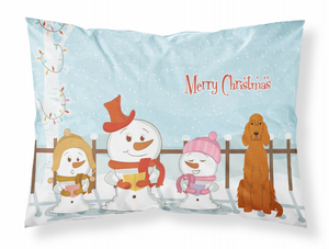 Carolines Treasures, Inc Merry Christmas Carolers Dog Fabric Standard Pillowcase, White, Moisture Wicking Holiday Cozy