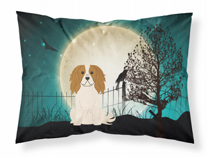 Carolines Treasures, Inc Halloween Scary With Dog Fabric Standard Pillowcase, White with Artwork, Limited, Moisture Wicking